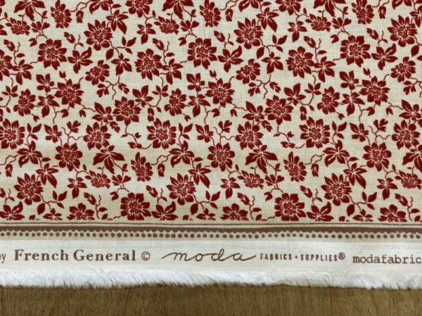 画像4: moda 13915-16 フレンチジェネラル BONHEUR DE JOUR ベージュ&レッド (4)