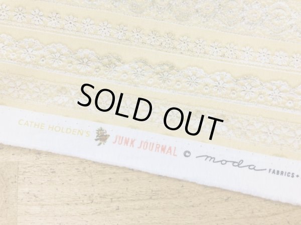画像3: moda　7418-12　JUNK　JOURNAL　レース　クリームイエロー (3)