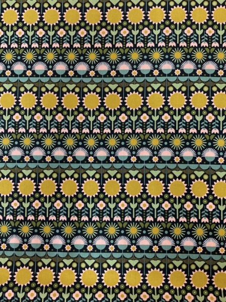 画像3: moda　48383-21　IMAGINARY　FLOWERS　ボーダーフラワー　ブラック (3)