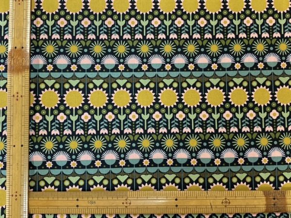 画像4: moda　48383-21　IMAGINARY　FLOWERS　ボーダーフラワー　ブラック (4)