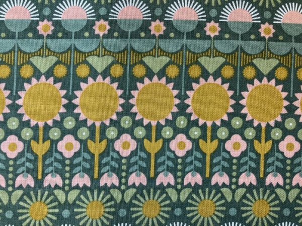 画像2: moda　48383-16　IMAGINARY　FLOWERS　ボーダーフラワー　グリーン (2)